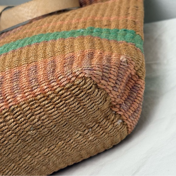 Aztec Boho Southwestern Southern Western Woven Natural Fiber Tote Purse Bag - Picture 5 of 16